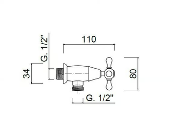 CLASSIC REVOLUTION - PRAGA - F3262 - Angle stop valve by Rubinetteria Giulini - view 3